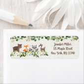 Étiquette Woodland Animal Floral Adresse (En situation)