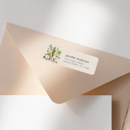 Étiquette Woodland Animaux Boho Baby shower Adresse