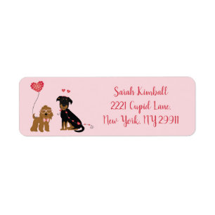 Étiquette Woof You Be Mine Valentine Dogs