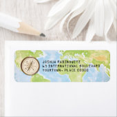 Étiquette World Travel Compass Bar Bat mitzvah (En situation)