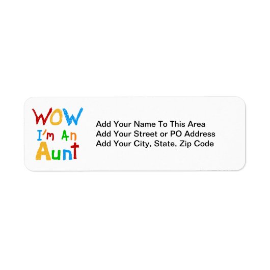 Étiquette WOW Je suis une tante T-shirts et cadeaux (Devant)