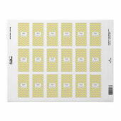 Étiquette Wrapper Mariage moderne Chevron Jaune/Gris (Feuille entière)