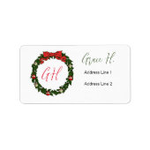 Étiquette Wreath de Noël (Devant)