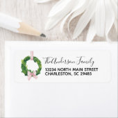 Étiquette Wreath En vichy Bow (En situation)