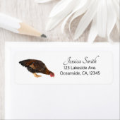 Étiquette Wyandotte Chicken Adresse de retour (En situation)