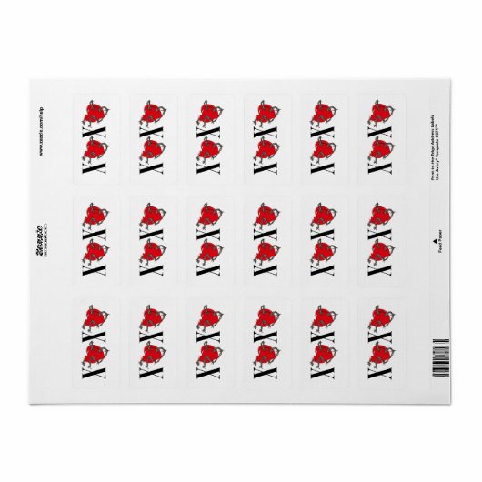 ÉTIQUETTE XOXO (Feuille entière)
