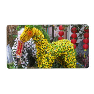 Étiquette Year of the Horse   春節馬 ... Chinese Flower Topiary
