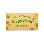 Étiquette Yellow colorful  Easter BRUNCH & HUNT (Devant)