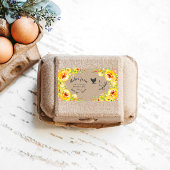 Étiquette yellow floral rustic script Egg Carton Label