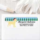 Étiquette Yellow Labrador Christmas Père Noël Adresse de ret (En situation)