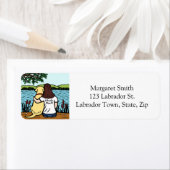 Étiquette Yellow Labrador et Mom Long Return Adresse (En situation)