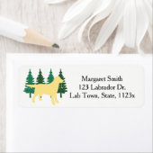 Étiquette Yellow Labrador Outline Adresse de retour À feuill (En situation)