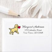 Étiquette Yellow Labrador Puppy Adresse de retour (En situation)