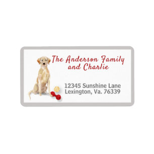 Étiquette Yellow Labrador Retriever Home Adresse de retour