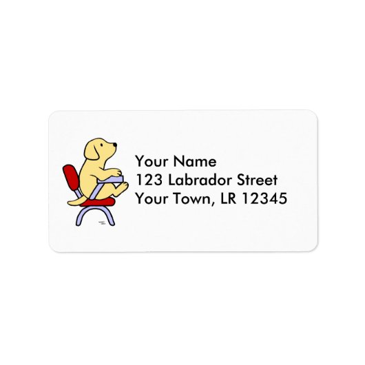Étiquette Yellow Labrador Student 1 dessin (Devant)