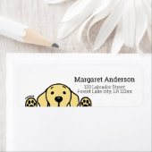 Étiquette Yellow Labrador Watching You Return Adresse (En situation)