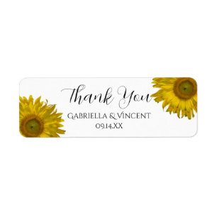 Étiquette Yellow Sunflower Thank You Favor Tag