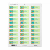 Étiquette Yellow Turquoise Moderne Pasley Motif Monogramme (Feuille entière)