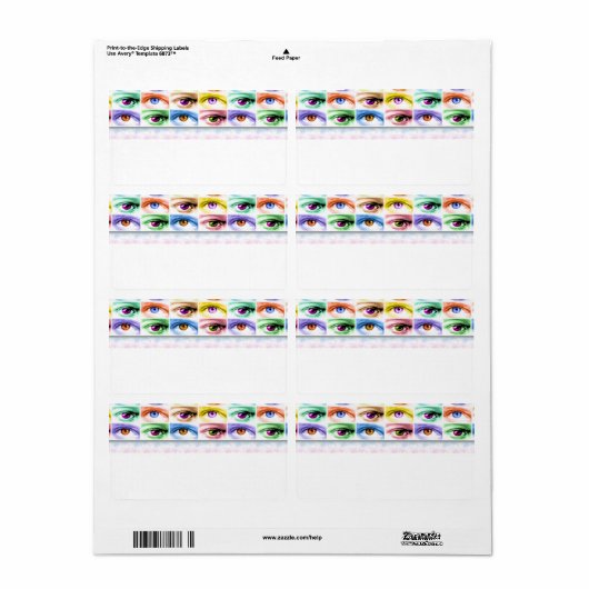 ÉTIQUETTE - YEUX Pop Art (Feuille entière)