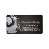 Étiquette Yoga Méditation Instructeur Noir Argent Symbole ZE (Devant)