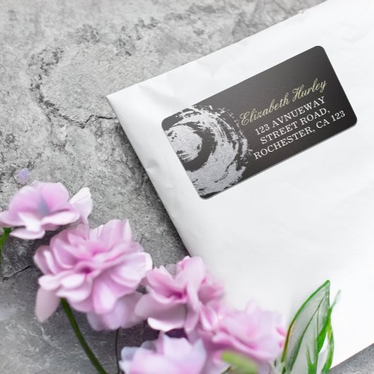 Étiquette Yoga Méditation Instructeur Noir Argent Symbole ZE