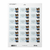 Étiquette Yorkie Puppy Blue Scarf Fancy (Feuille entière)