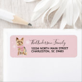 Étiquette Yorkie Yorkshire Terrier Noël Adresse (En situation)