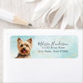 Étiquette Yorkshire Terrier Dog Adresse de retour Label (En situation)