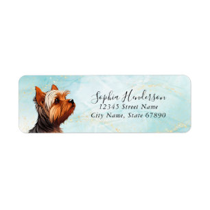 Étiquette Yorkshire Terrier Dog Adresse de retour Label