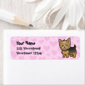 Étiquette Yorkshire Terrier Love (cheveux courts sans arc) (En situation)