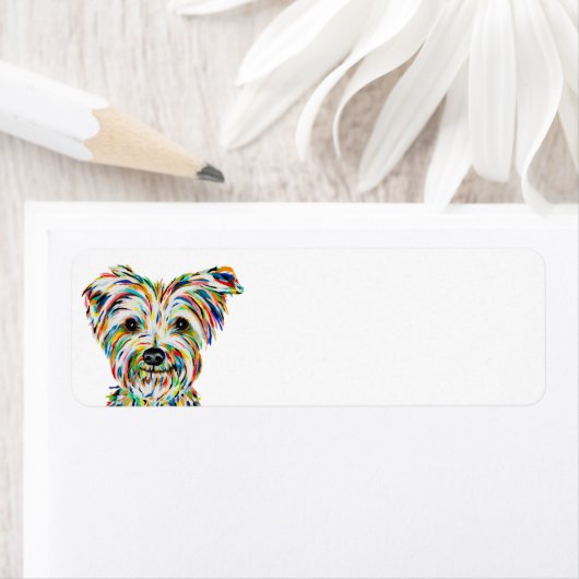 Étiquette Yorkshire Terrier  Return Address Labels (En situation)