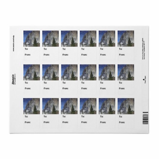 Étiquette Yosemite Reflection (Feuille entière)