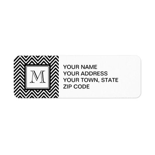 ÉTIQUETTE YOUR MONOGRAM CHEVRON NOIR (Devant)
