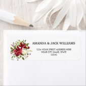 Étiquette Yuletide | Mariage floral de Noël de Poinsettia (En situation)