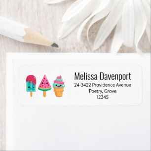 Étiquette Yummy Ice Cream Trio Summer Vibe Adresse