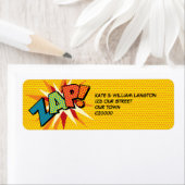 Étiquette ZAP Fun Retro Comic Book Pop Art Adresse (En situation)