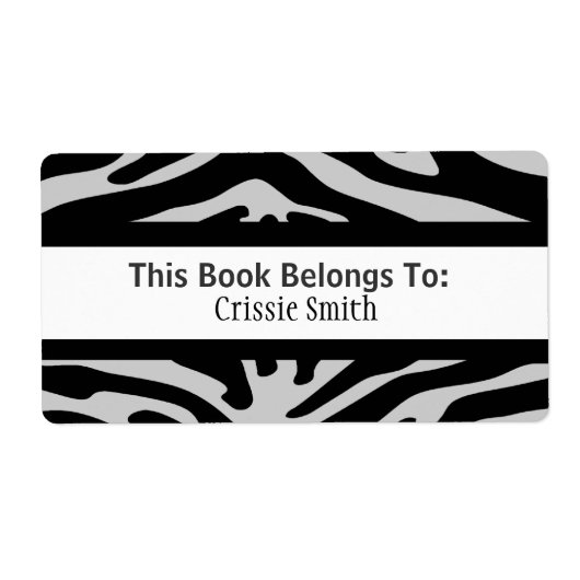 Étiquette Zebra Black & Grey (Devant)