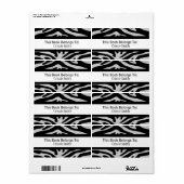 Étiquette Zebra Black & Grey (Feuille entière)