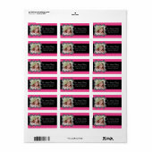 Étiquette Zebra Frame Hot Pink PHOTO Retourner l'étiquette d (Feuille entière)