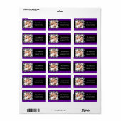 Étiquette Zebra Frame Purple PHOTO Retourner l'adresse étiqu (Feuille entière)