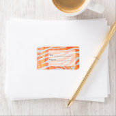 Étiquette Zebra Monogram orange et blanc (En situation)