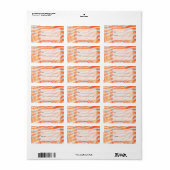 Étiquette Zebra Monogram orange et blanc (Feuille entière)