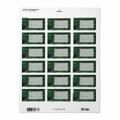 Étiquette Zebra Monogramme noir et vert (Feuille entière)