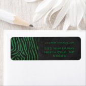 Étiquette Zebra Monogramme noir et vert (En situation)