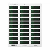 Étiquette Zebra Monogramme noir et vert (Feuille entière)