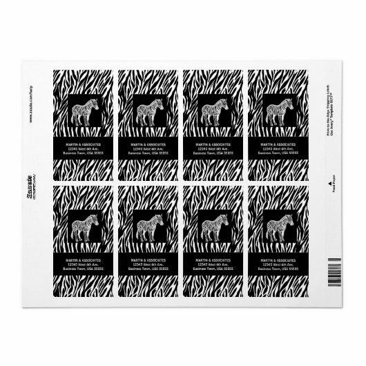 Étiquette Zebra Print Executive Shipping (Feuille entière)