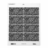 Étiquette Zebra Stripes Motif Thunder_Cove (Feuille entière)