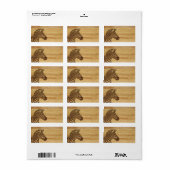 Étiquette Zèbre incrusté en bois (Feuille entière)