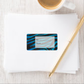 Étiquette Zèbre noir et bleu avec Monogramme (En situation)