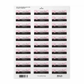 Étiquette Zèbre rose (Feuille entière)